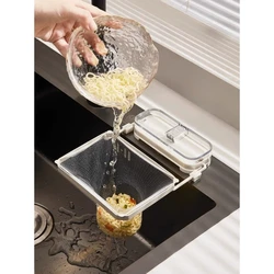Kitchen Sink Filter Rack, Suction Cup, Disposable Leftover, Leftovers Filter Pocket, Kitchen Garbage Drain Rack, Sink Strainer