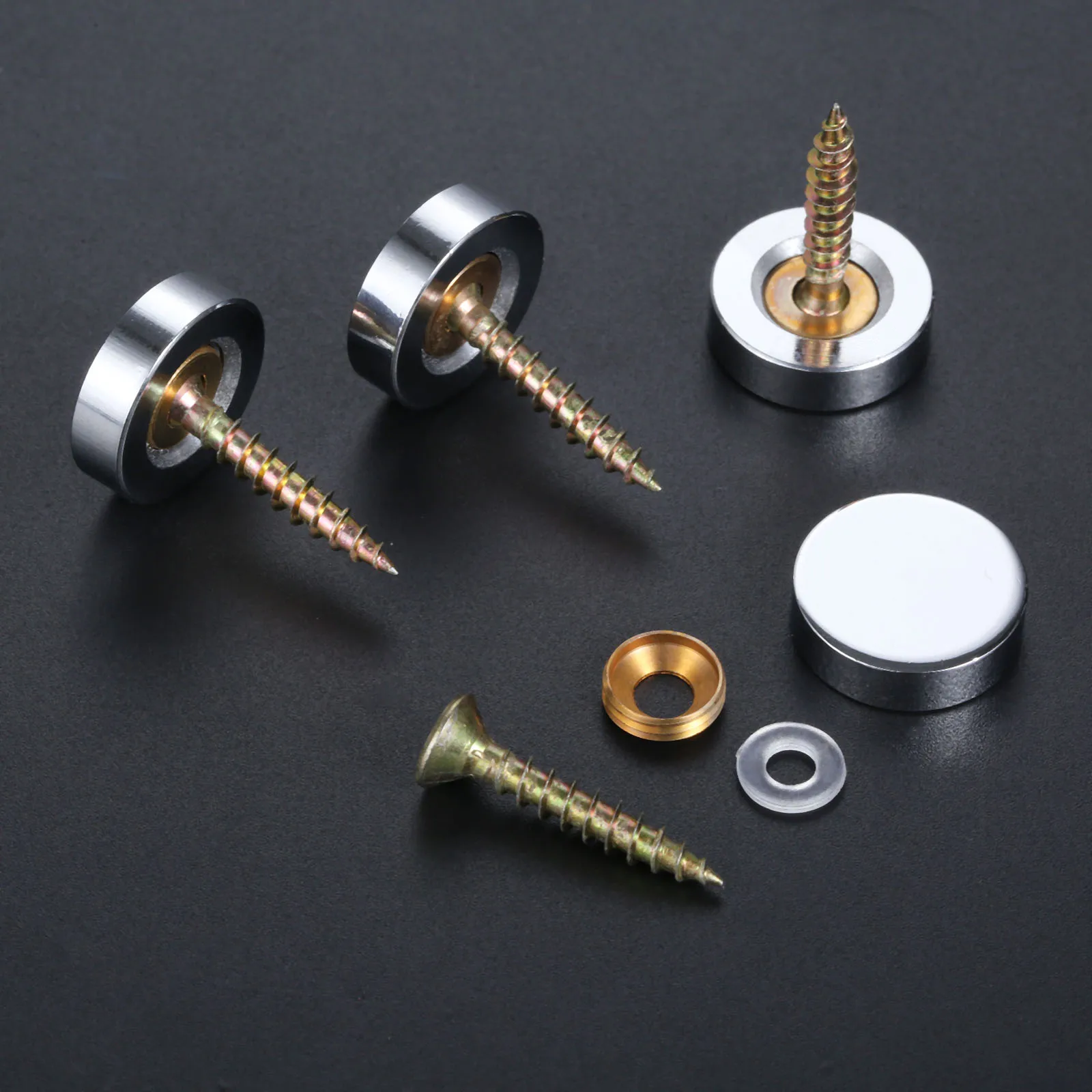 4Pcs Polished Chrome Copper Decorative Mirror Nails Mirror Fasteners Screws Decorative Cap Nail 18mm Nails Fasteners