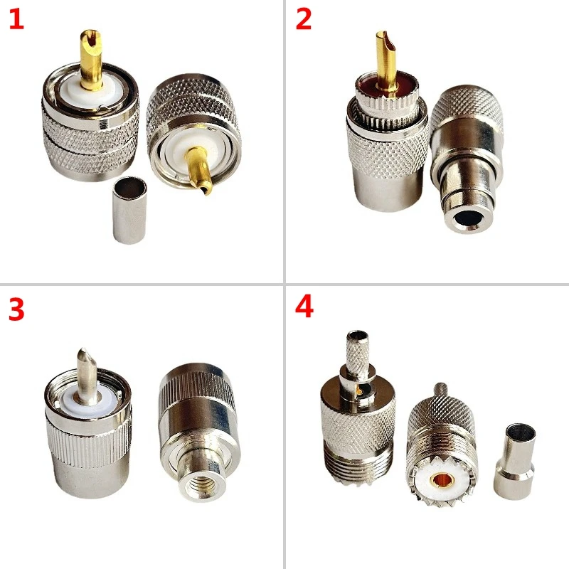 2 шт. SL16 PL259 SO239 UHF штекер гнездовой разъем UHF SO-239 искусство для RG58 RG142 LMR195 RG400 кабель коаксиальный адаптер Быстрая доставка
