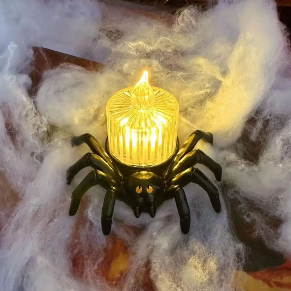 Halloween Candle Light Battery Operated Flameless LED Spider Tealights Electric Flickering Fake Candle Halloween Party Decor - Image 2