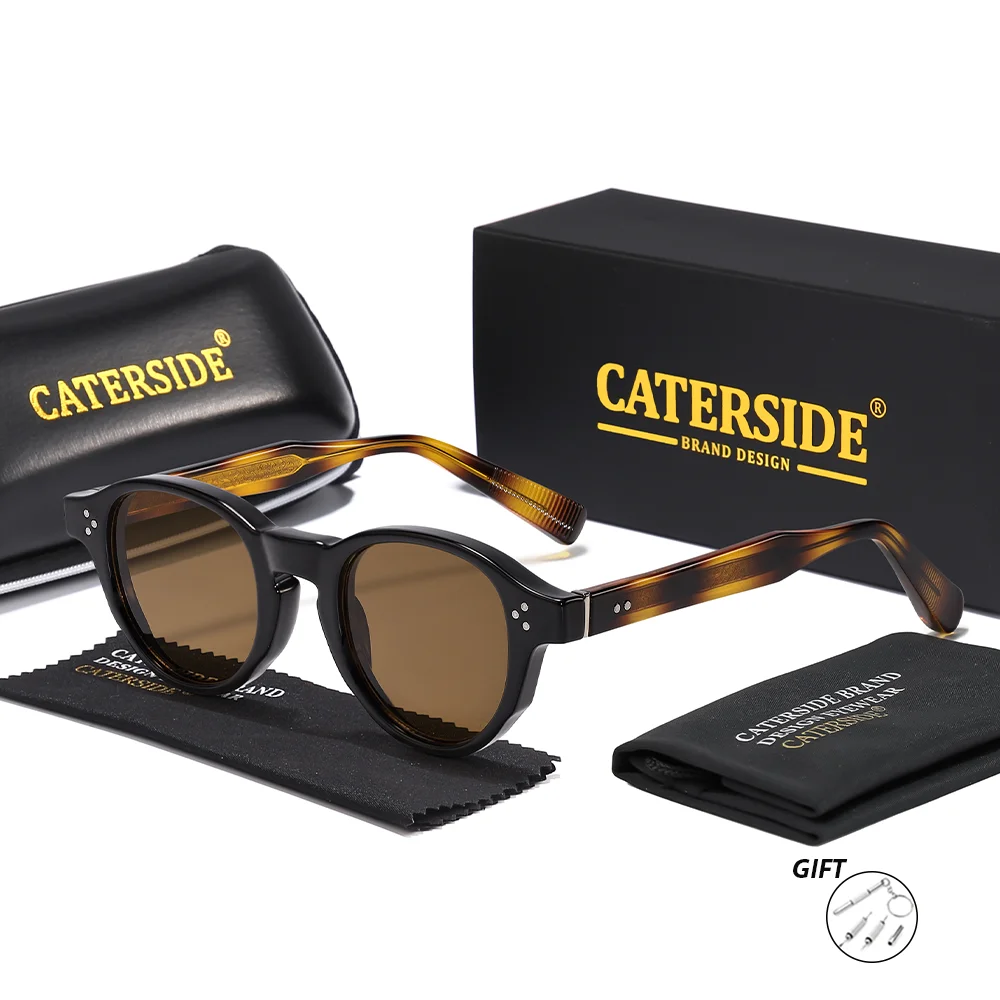 CATERSIDE Neue optische Outdoor-Sonnenbrille für Herren, individuell anpassbare runde Gläser, verschreibungspflichtige Brillen, Retro-Reise-Sonnenbrille für Damen – Detail 8