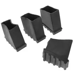 Non - Skid Rubber Ladder Feet Covers - Set of 4 Versatile Step Ladder Pads (Assorted Patterns) (Black)