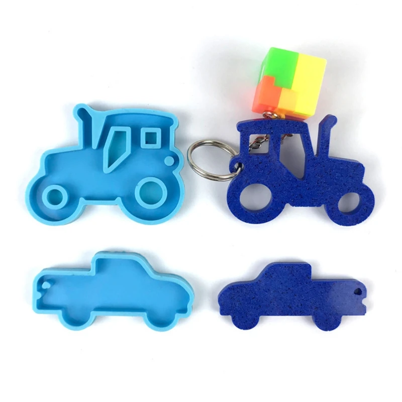 

MXME Handicrafts Jewelry Earrings Necklace Keychain Casting Mold Glossy Car Tractor for Key Chain Decoration Resin Casting Mo