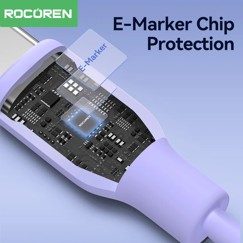 Rocoren PD 100W USB C to Type C Fast Charging Charger Cable Type-C Cord Quick Charging For iPhone 15 Samsung Laptop MacBook iPad Best Sellers In Phones Accessories