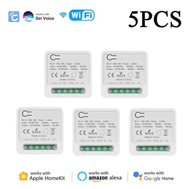 

Умный мини-выключатель Homekit, 16 А, с голосовым/дистанционным управлением