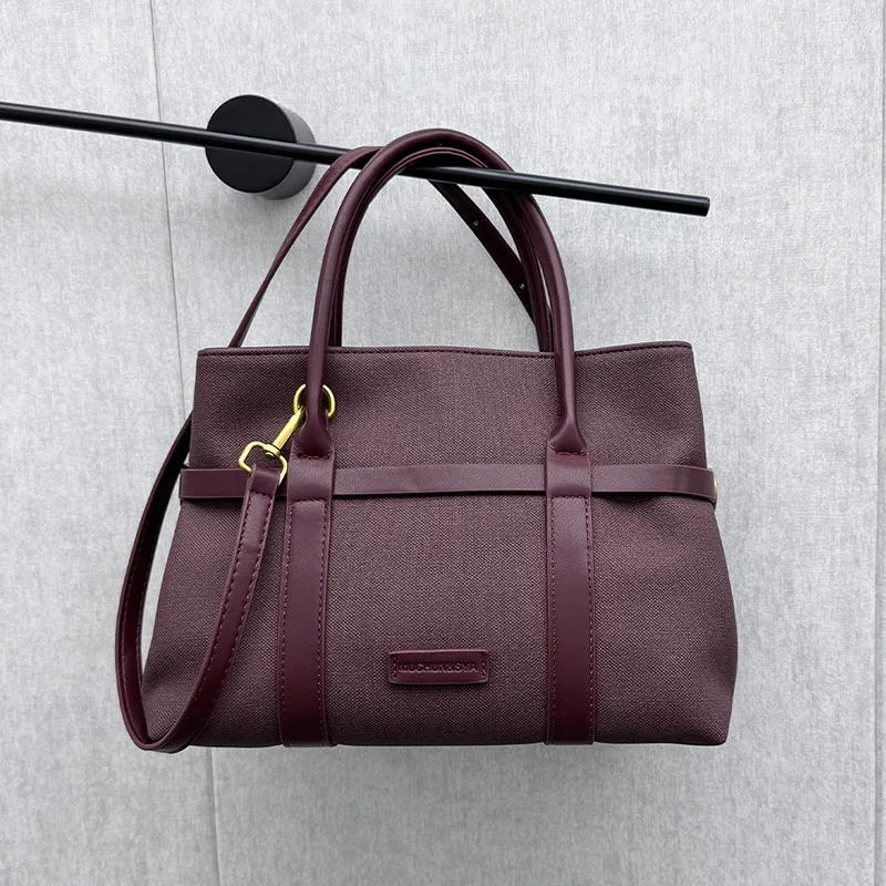 NEW Luxury Large Capacity pu Leather Tote Bag Women's Handbag Soft nylon Material Open Style Neutral Minimalist Trend