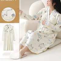 Chemise de nuit d'allaitement en coton pour maternité, imprimé Floral, vêtements de nuit, grossesse, maison, hôpital, printemps et automne 3