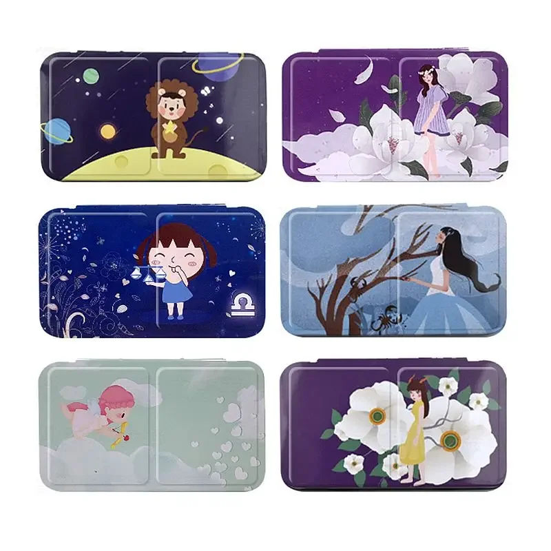 Constellations Empty Watercolor Palette Painting Storage Iron Tins Paint Palette With Lid For Painting Art Supplies 12