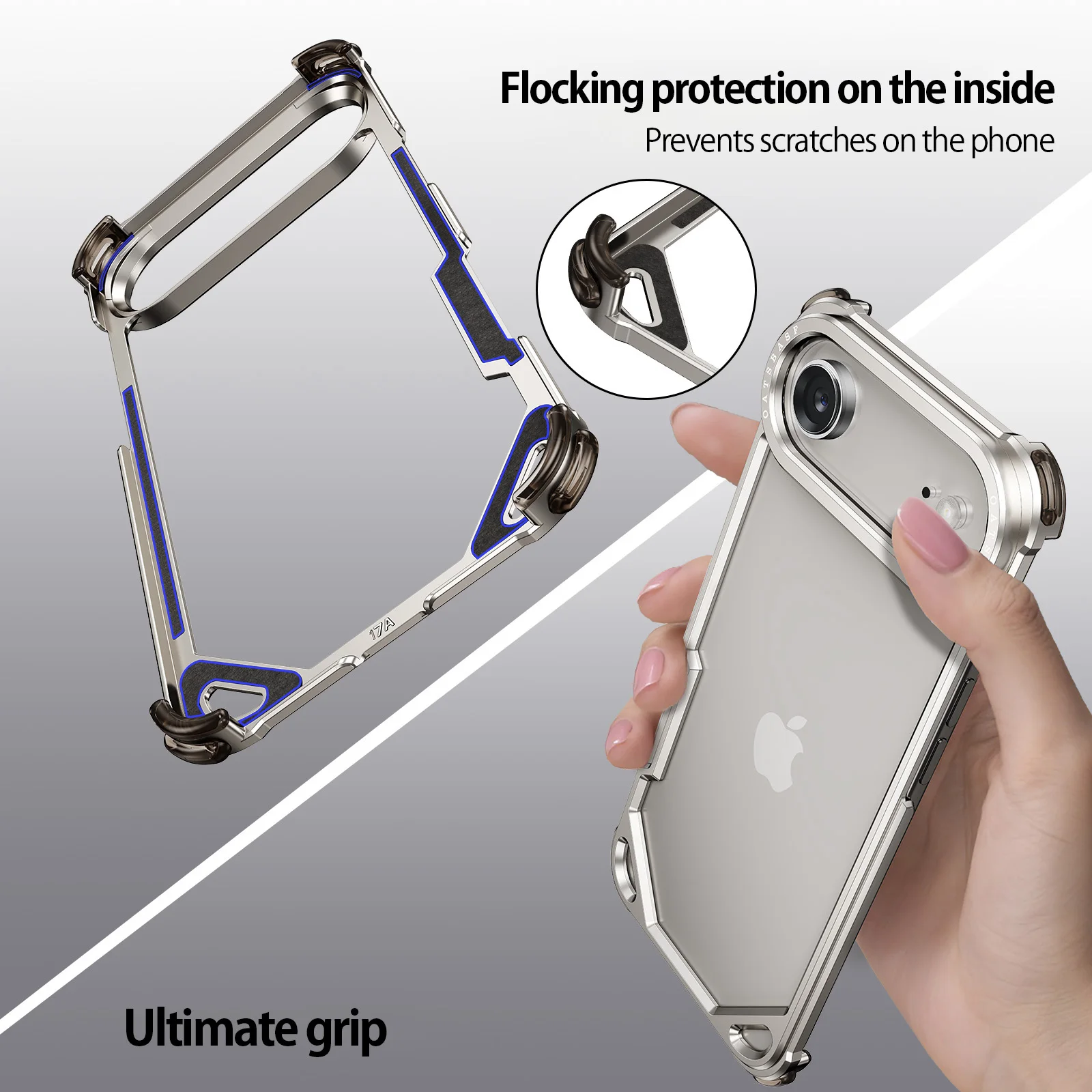 Eary for iPhone 17 Air Phone Case Magsafe Aluminum Alloy Metal Frameless Shells Minimalist Anti-Drop Shockproof Protective Cover