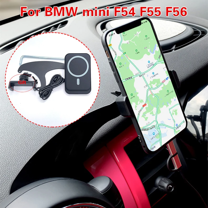 Magsafe Phone Holder for BMW MINI Countryman R60 Cooper S R61 Wireless  Charging Cell Phone Support HUD Stand Auto Accessories