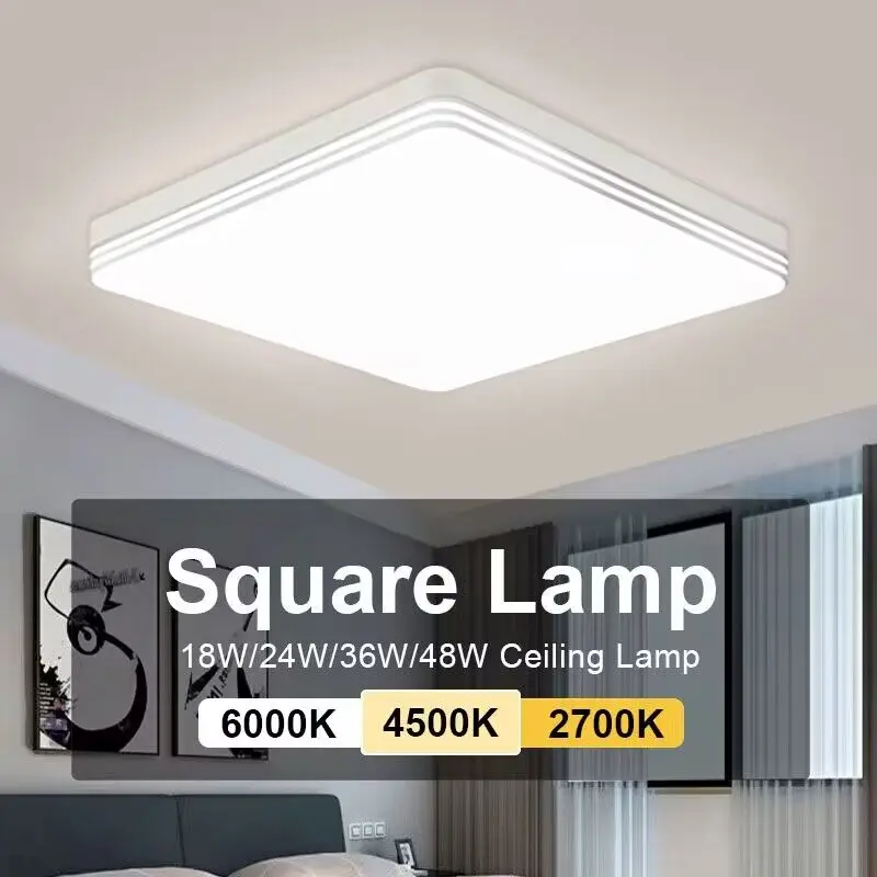 

Led Ceiling Lamps Square Modern 18/24/36/48W Ultra thin Cold Warm Neutral Ceiling Light for Living Room Bedroom Hallway Lighting