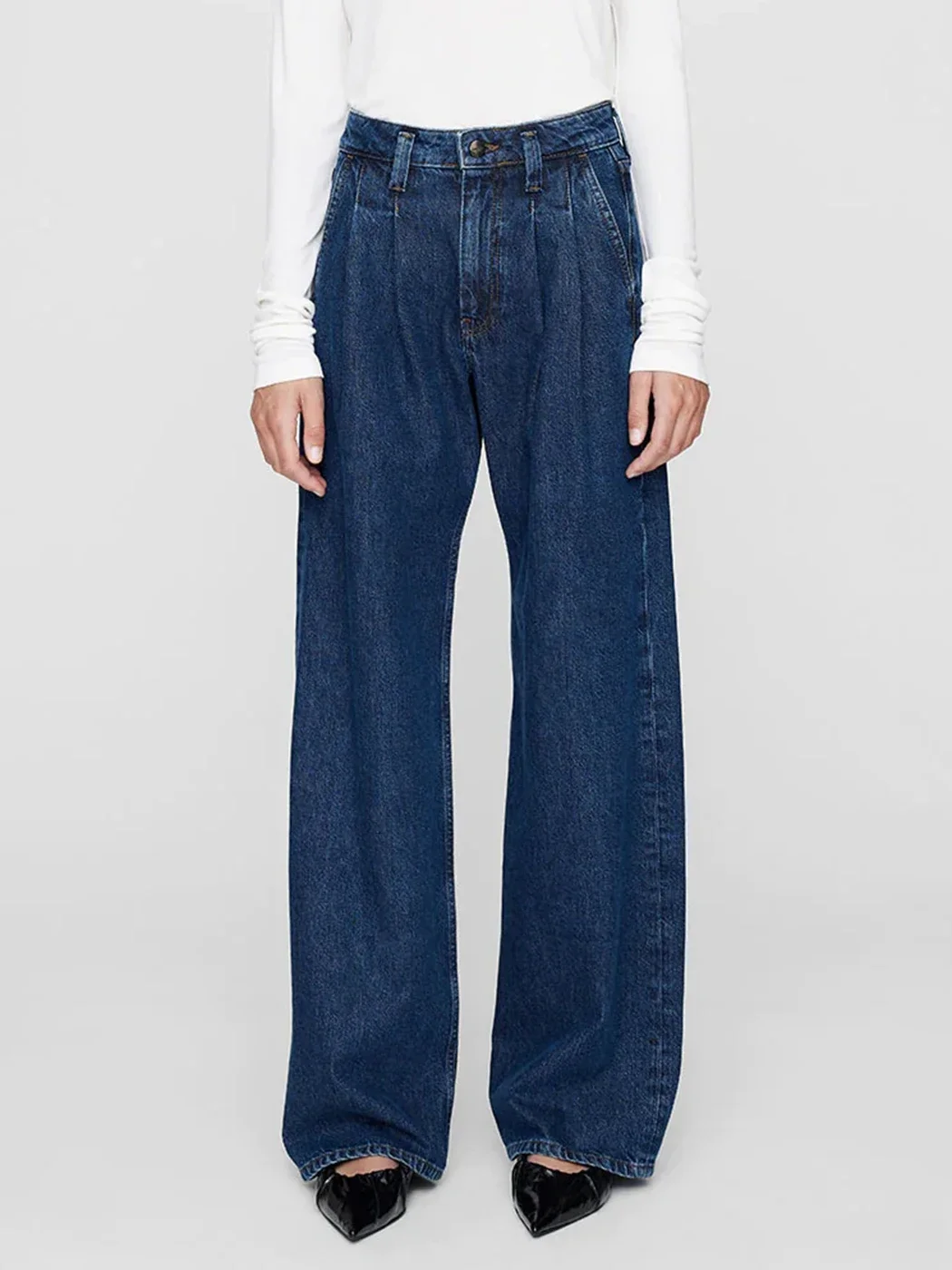 

Washed Denim Jeans for Women High Waist Cotton Wide Leg Pants Autumn Winter 2023 Casual Long Trousers