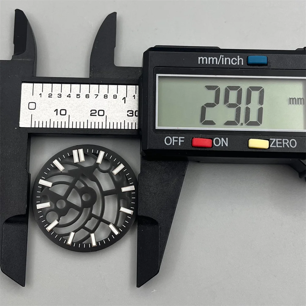 NH70 NH72 볼로우 아웃 시계 다이얼 및 핸드 세트, 블랙 화이트 그린 블루, 그린 야광, NH70 NH72 MOVT, 29mm
