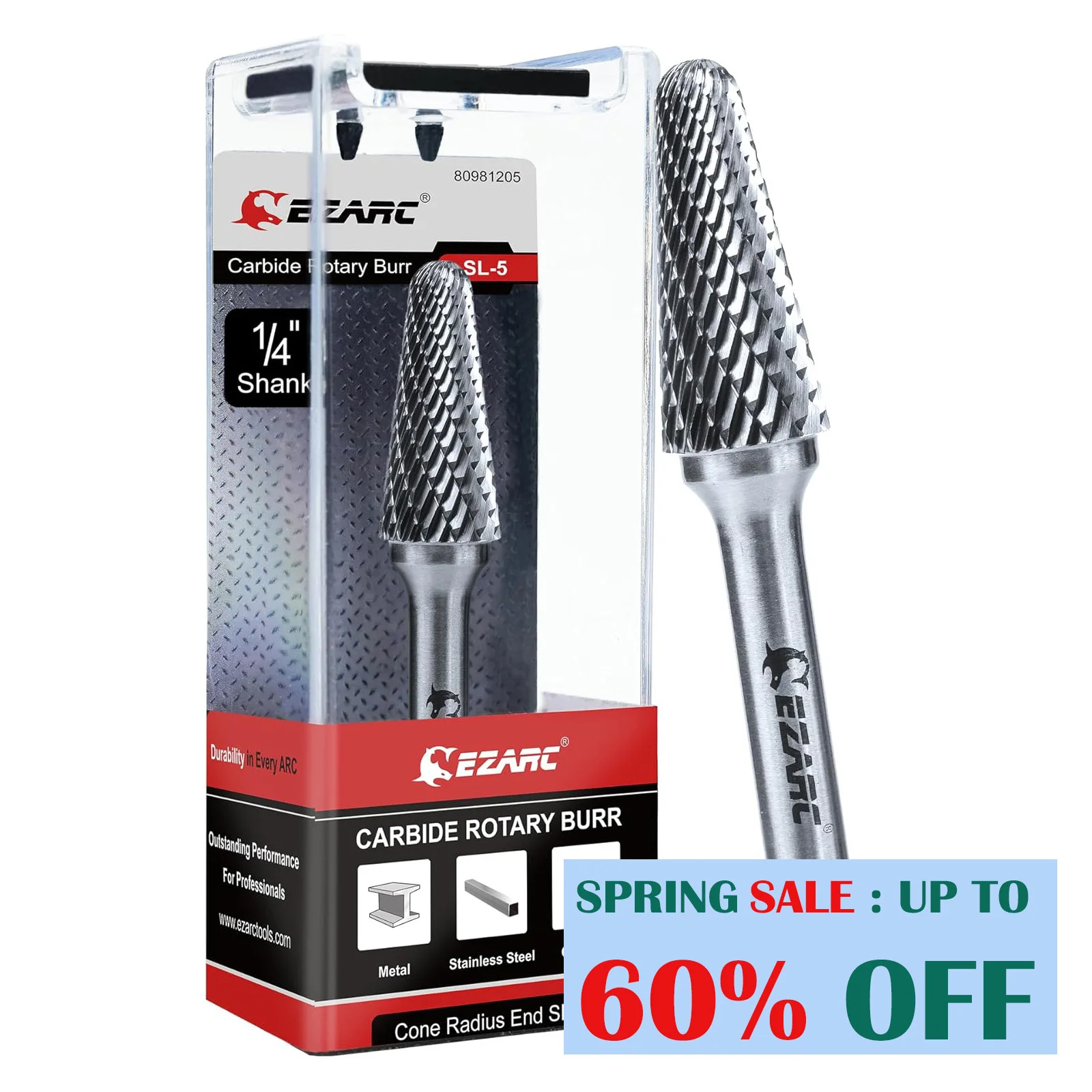 SC-5 Cylinder Burr Set For Metal Grinding SC-5 Tungsten Carbide Burr Set - 5 Pack Cylinder Shape With Radius End, 1/2" Cutter Diameter, 1/4" Shank For Die Grinders & Drills 1/2 Inch