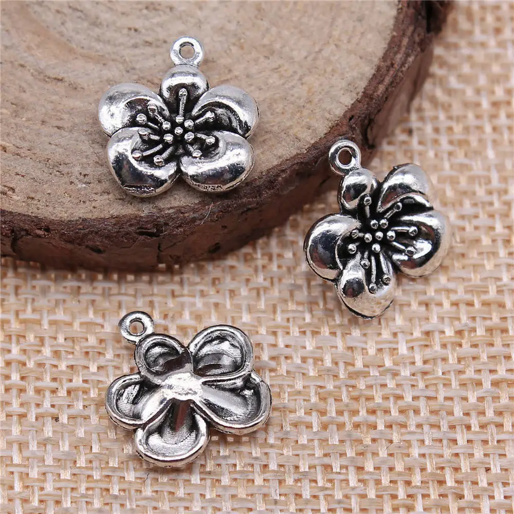

Couple Pendants Flower Charms Jewelry Pendants 15x14mm 20pcs