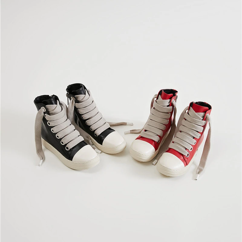 Luxury Shoes Owens Vintage Design Men's Shoes Platform Fashion High Top Platform Black Leather Casual Women's Chunky Sneaker