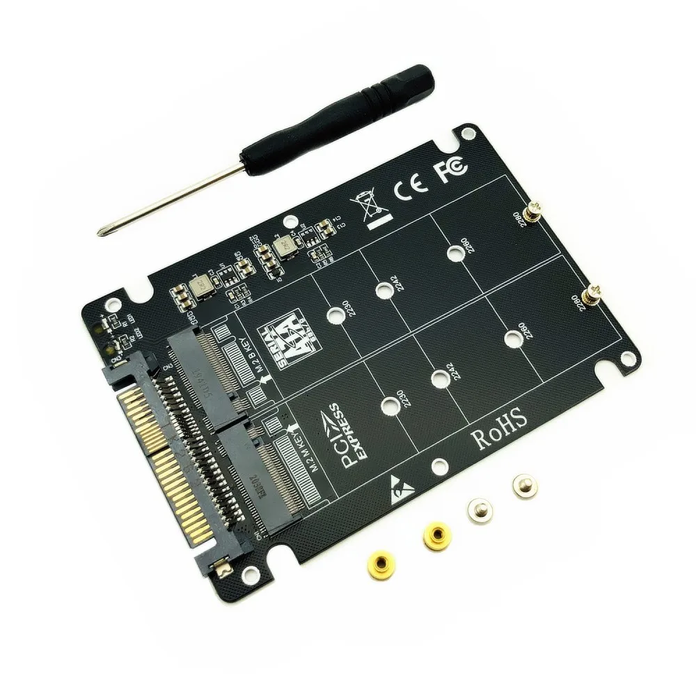 Adattatore M.2 Ssd To U.2 2 In 1 M.2 Nvme Sata-Bus Ngff Ssd A Pci-E U.2 Sff-8639 Pcie M2 Convertitore Adattatore Per Computer Desktop Pc