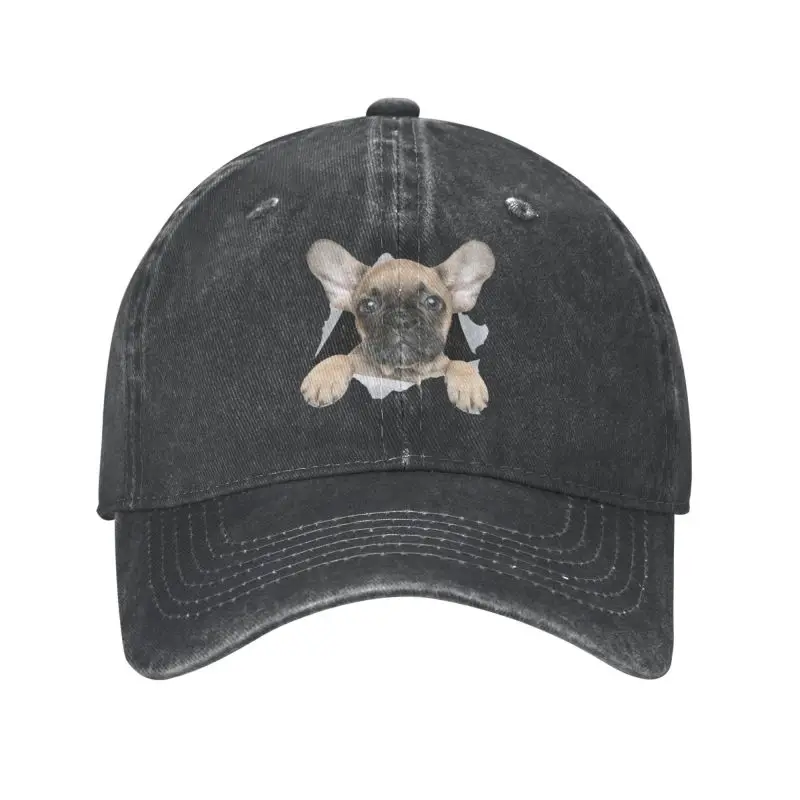 

Classic Unisex Cotton Cute French Bulldog Baseball Cap Adult Frenchie Dog Adjustable Dad Hat for Men Women Sports