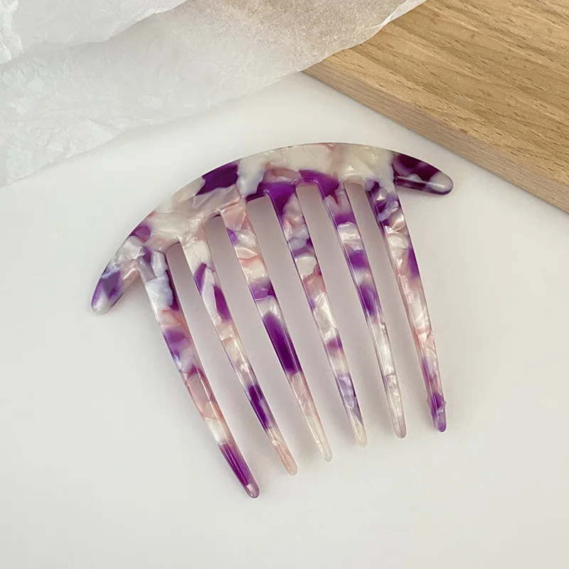Hair Accessories Acetate Sheet 6 Teeth Plate Comb Hairpin