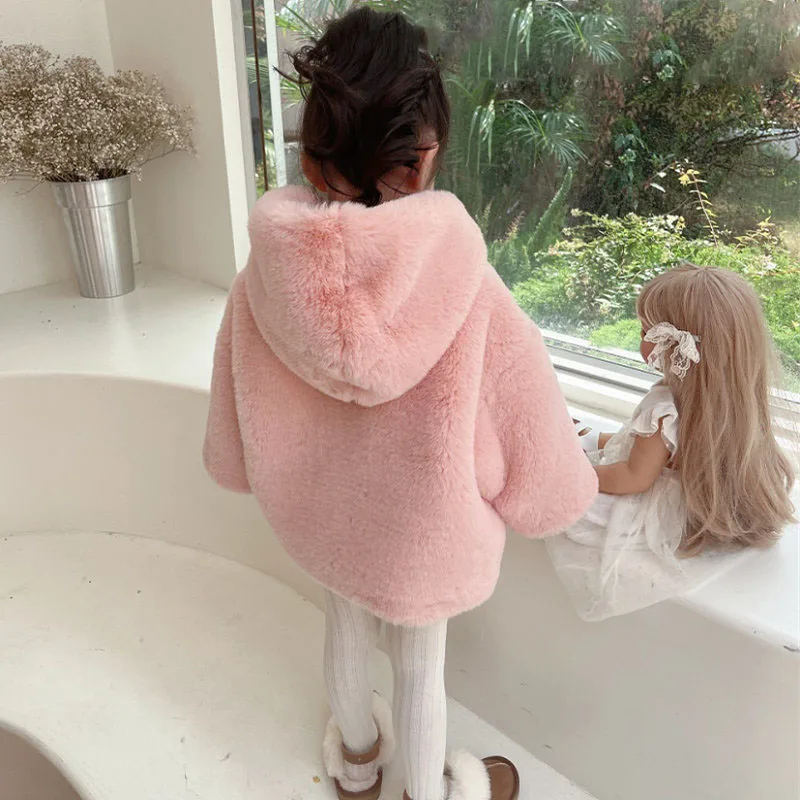 2023 겨울 여아용 코트, 부드러운 면, 두꺼운 상의, 겉옷 의류, 아동용 겉옷 가디건, 야외 따뜻한 재킷, 후드