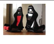 Sport Seats Reclinable Clothes/Blue Strip Left/Right Racing Bucket Seats Slider