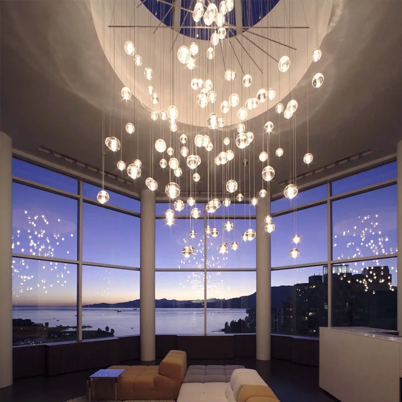 

Nordic Led G4 Crystal Ball Chandeliers Living Dining Room Villa Foyer Pendant Lamp Modern Luxury Home Decor Loft Light Fixture