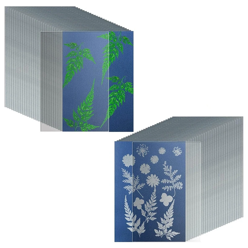 

38 листов, бумага Cyanotype, бумага для печати на солнце, в комплекте 2 лампочки, высокочувствительная бумага для рисования на солнечной энергии