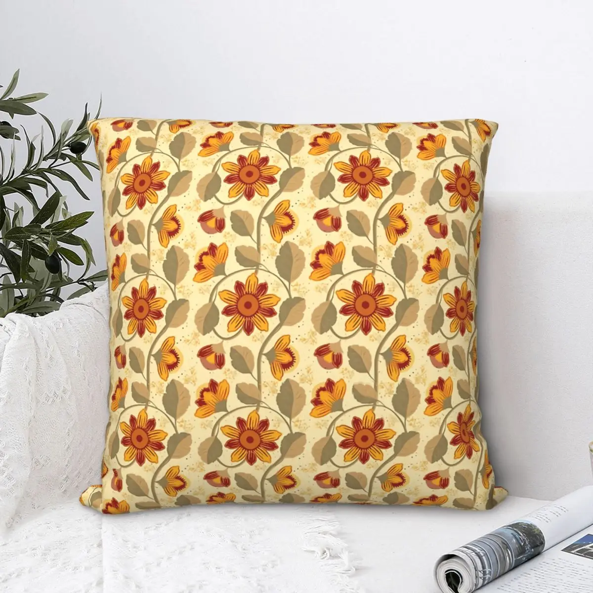 

Мягкая Наволочка для спальни с винтажным рисунком оранжевого, зеленого и красного цветов и желтого цветов