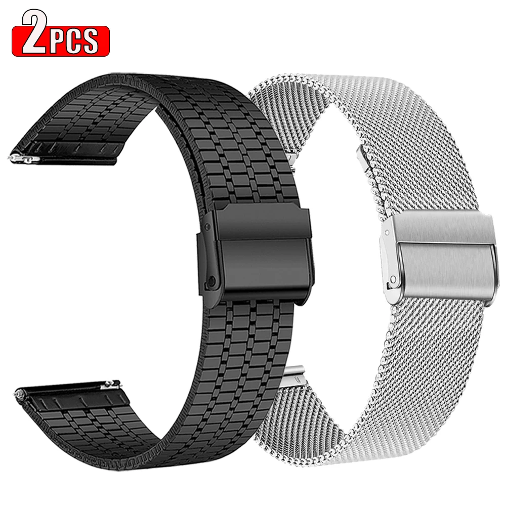 Universal Metal Watchband - Quick Release Strap, 20mm & 22mm