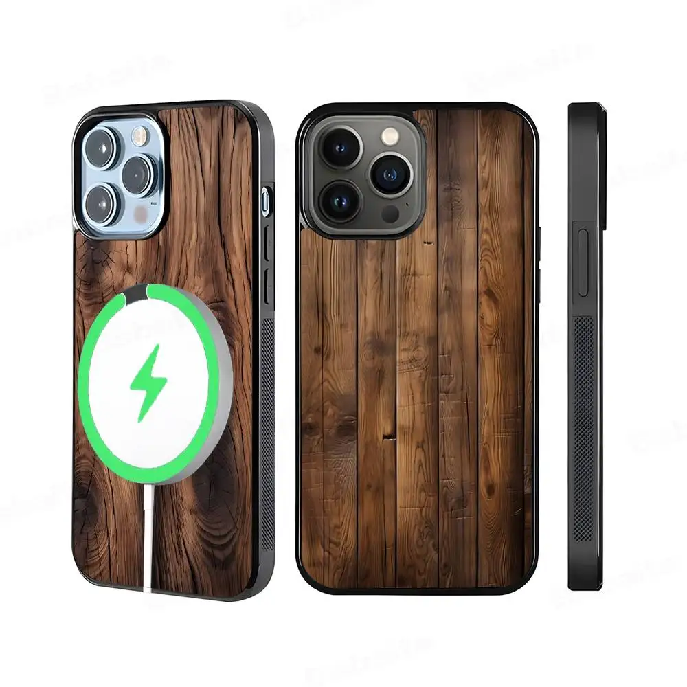 Wood Texture Art MagSafe Phone Case - Shockproof Cover