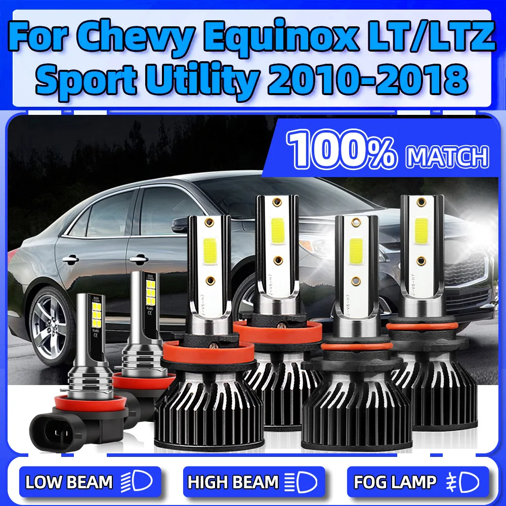 

LED Headlight 360W Turbo Car Lights 12V CSP Chips Fog Lamps For Chevy Equinox LT/LTZ Sport Utility 2010-2014 2015 2016 2017 2018