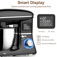 1500 Вт 6-скоростной 6,2 л кухонный миксер для еды, электрический блендер, автоматический миксер на подставке с таймером, венчик для крема, яиц, венчик, тестомес — изображение 2