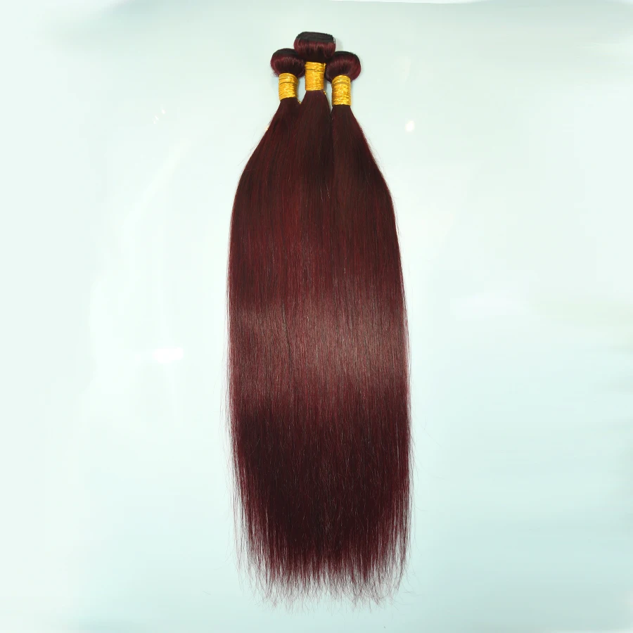 

28 30 32 Inch 99J Burgundy Straight Human Hair Bundles Colored Brazilian Hair Extensions Silky Remy Hair Weave Bundles