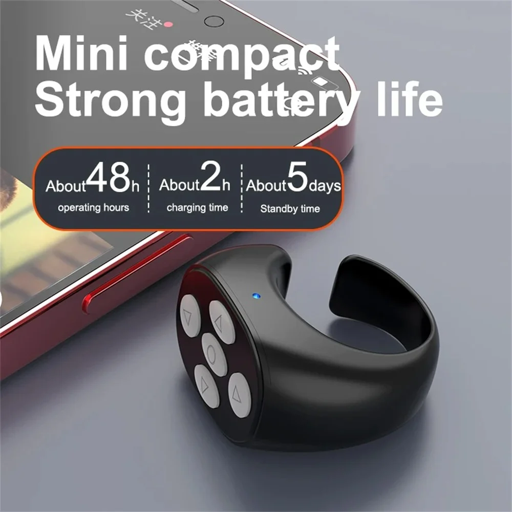 Bluetooth Tiktok Remote Control Ring Gadget Flipping Selfie Fingertip Controller Give Likes 4 Buttons 10m for IPhone Xiaomi