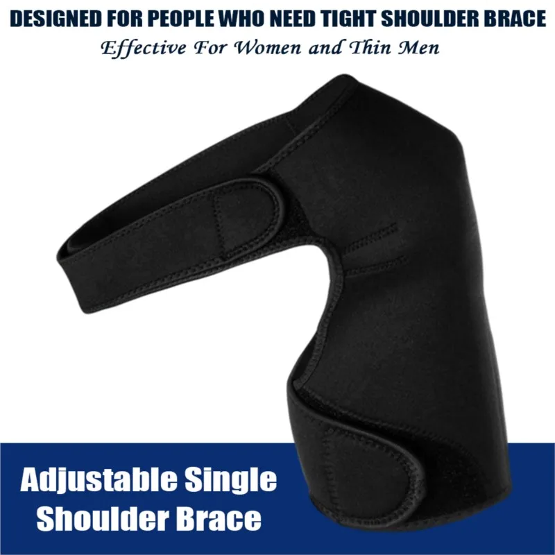 Adjustable Gym Sports Care Single Shoulder Support Back Brace Guard Strap Wrap Belt Band Pads Black Bandage Men & Women