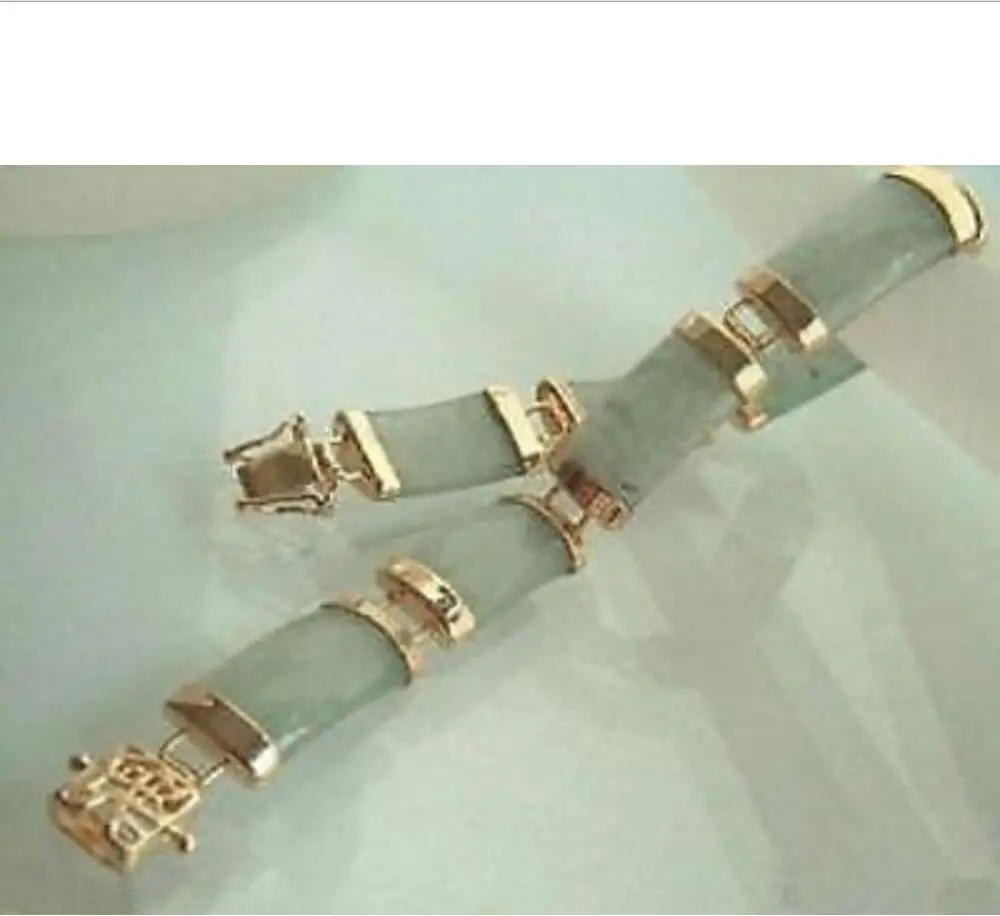 

Free shipping Chinese jewelry green JADE link bracelet AAA style Fine jewe Noble 100% Natural JADE