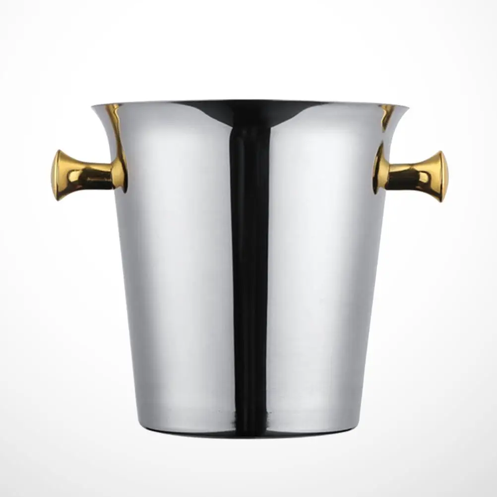 Ice Bucket Container for Bar Beer Buckets Round Cooling Stainless Steel