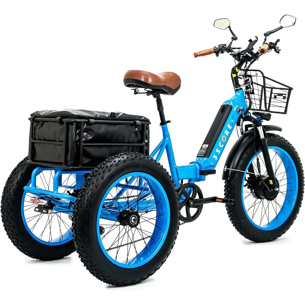 

Электрический трехколесный двигатель Fat Trike 750 Вт и литиевая аккумуляторная батарея 48 В-складной Электрический трехколесный велосипед-колесо диаметром 24 дюйма