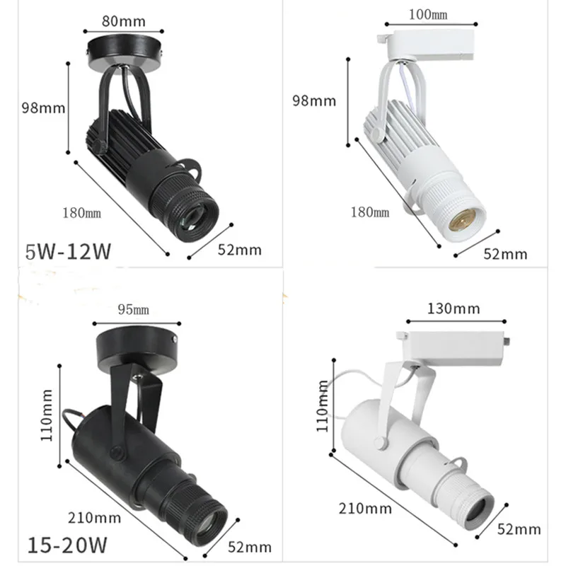 Theater Stage Zoom Spotlights, COB Focus Logo Projector Track Lights,Industrial Gobo Lights for Company Restaurant Store Wedding 2