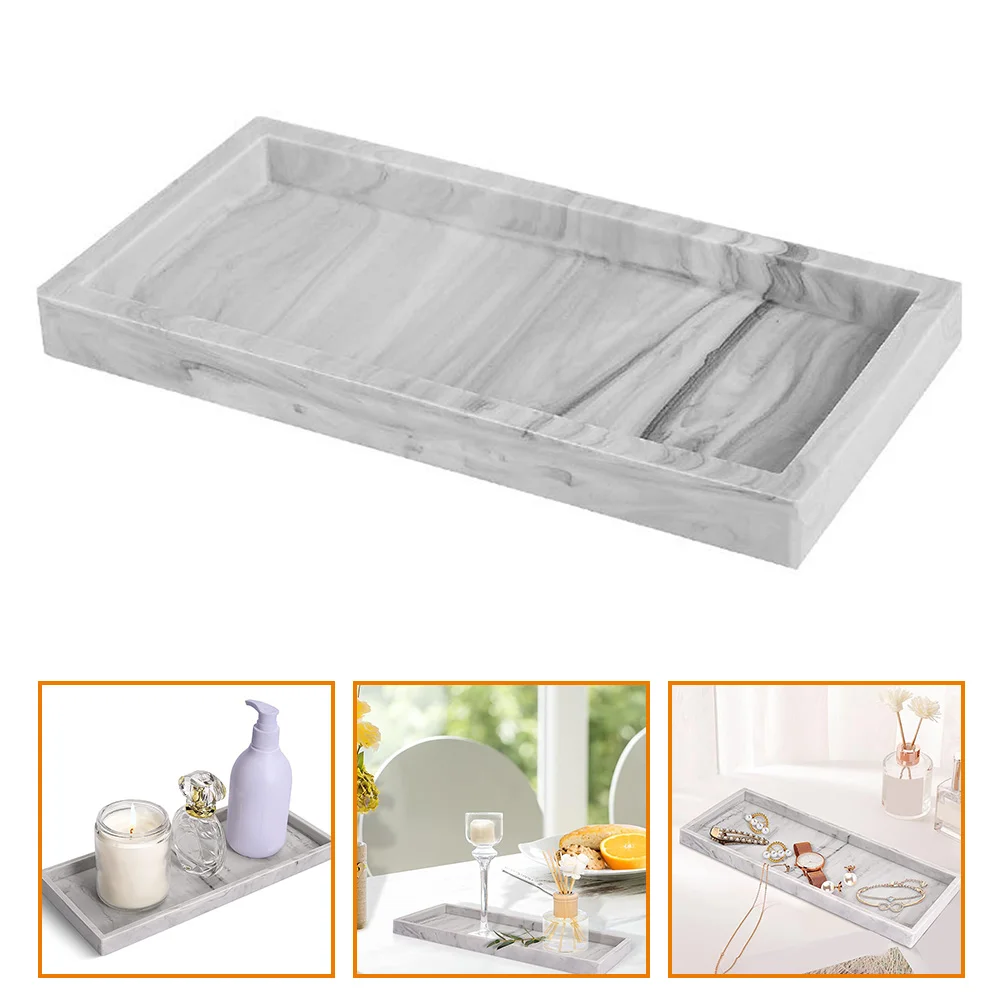 Dresser Marble Tray Kitchen Counter Decorative Bathroom Tub Vanity Silica Gel Organizer Trays