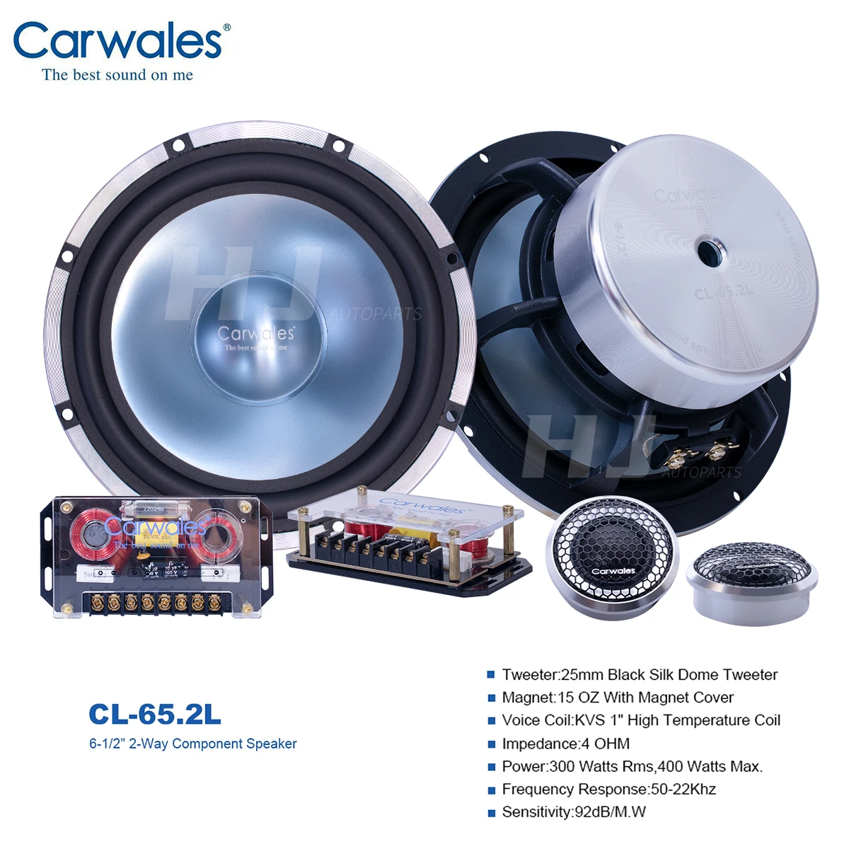 1kit Car 2-way 6.5 Inch Tweeter Woofer Speaker Set Treble Subwoofer Loud Speaker Audio Sound System Max 400w Audio Speakers Kit