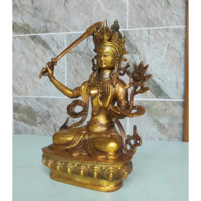 

Old Antique copper blessed Manjushri Buddha Statues Bodhisattva Kwan-yin Vajra