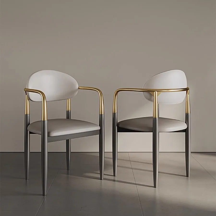 

Office Dining Chair Upholstered Water Resistant Leather Design Armrest Home Simple Wedding Armchair Events Meble Salon Furniture