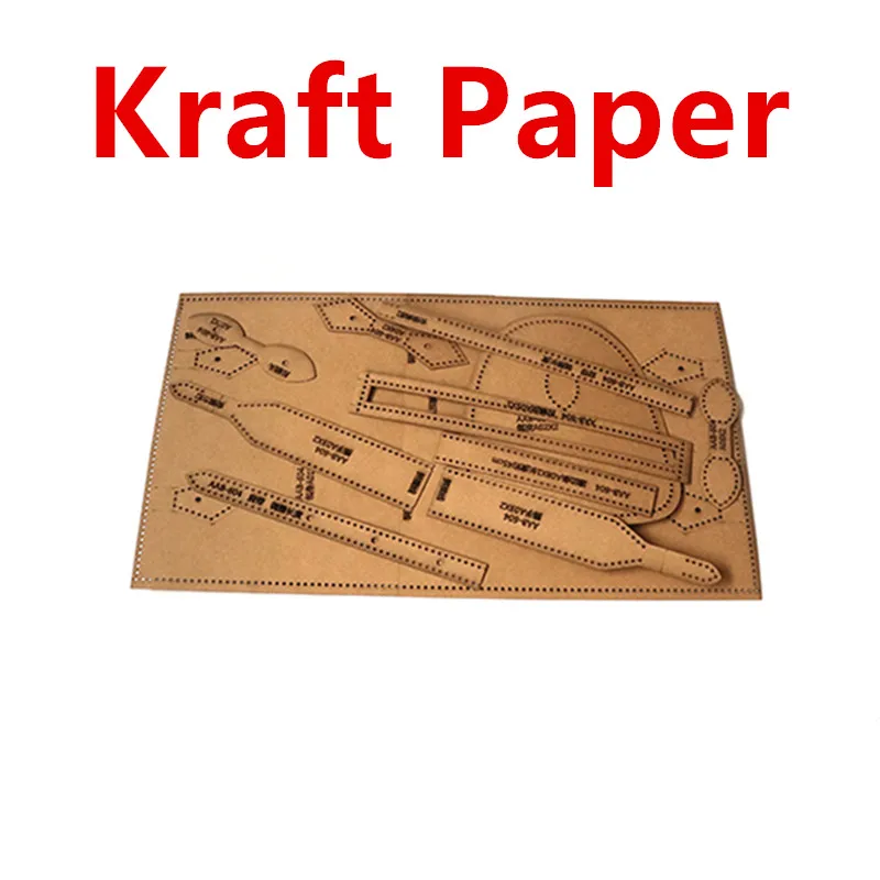 1Set DIY Kraft Paper Sewing Pattern Handmade handbag Template Leather Craft Stencil Sewing 21x15x13cm leather sewing kit leather craft template sewing template
