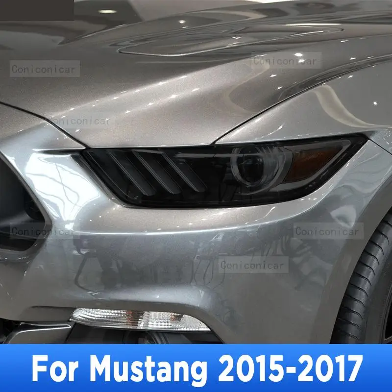

Car Headlight Protection Tint Anti-Scratch Protective Smoked Black Film Cover TPU Stickers For Mustang 2015-2017 Accessories