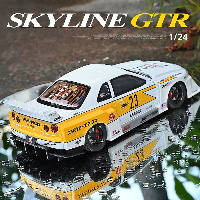ミニカー 1/43 Nissan Silvia S15 & skyline ER34 1:24 Nissan Silvia S15 Skyline GTR ER34 LBWK Alloy Modified