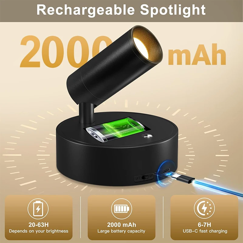 Recharge LED Wall Lamp 2000mah Magnetic attraction Walll Sconces Light For Living Room Bedroom Bedside Decor Lighting