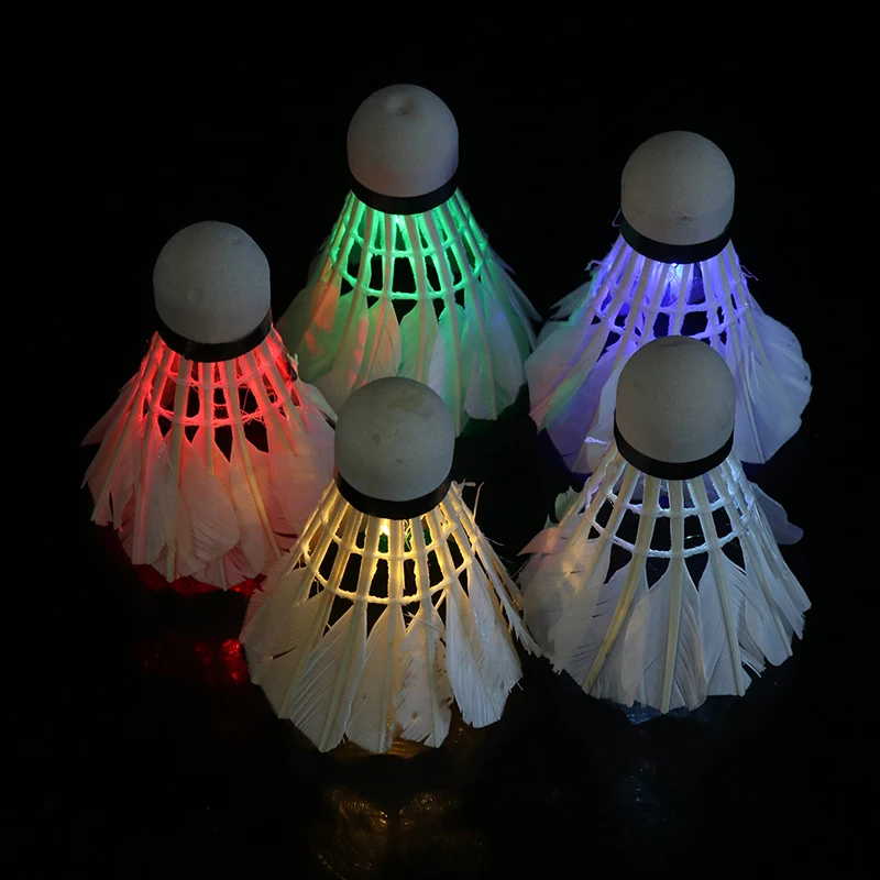 1PC Lighting Badminton Dark Night Colorful LED Lighting Sport Badminton Light Spot Shuttle Cock Accessories Shuttlecock badminton shuttlecock feather shuttlecock