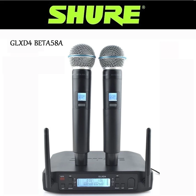 Shure Glxd4 Beta 58a Wireless Microphone Uhf Dynamic Professional ...