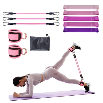 6/11pcs Buttocks with gantry, hip lift, ankle resistance, elastic trainer, hip leg tension rope, shaping and slimming 1